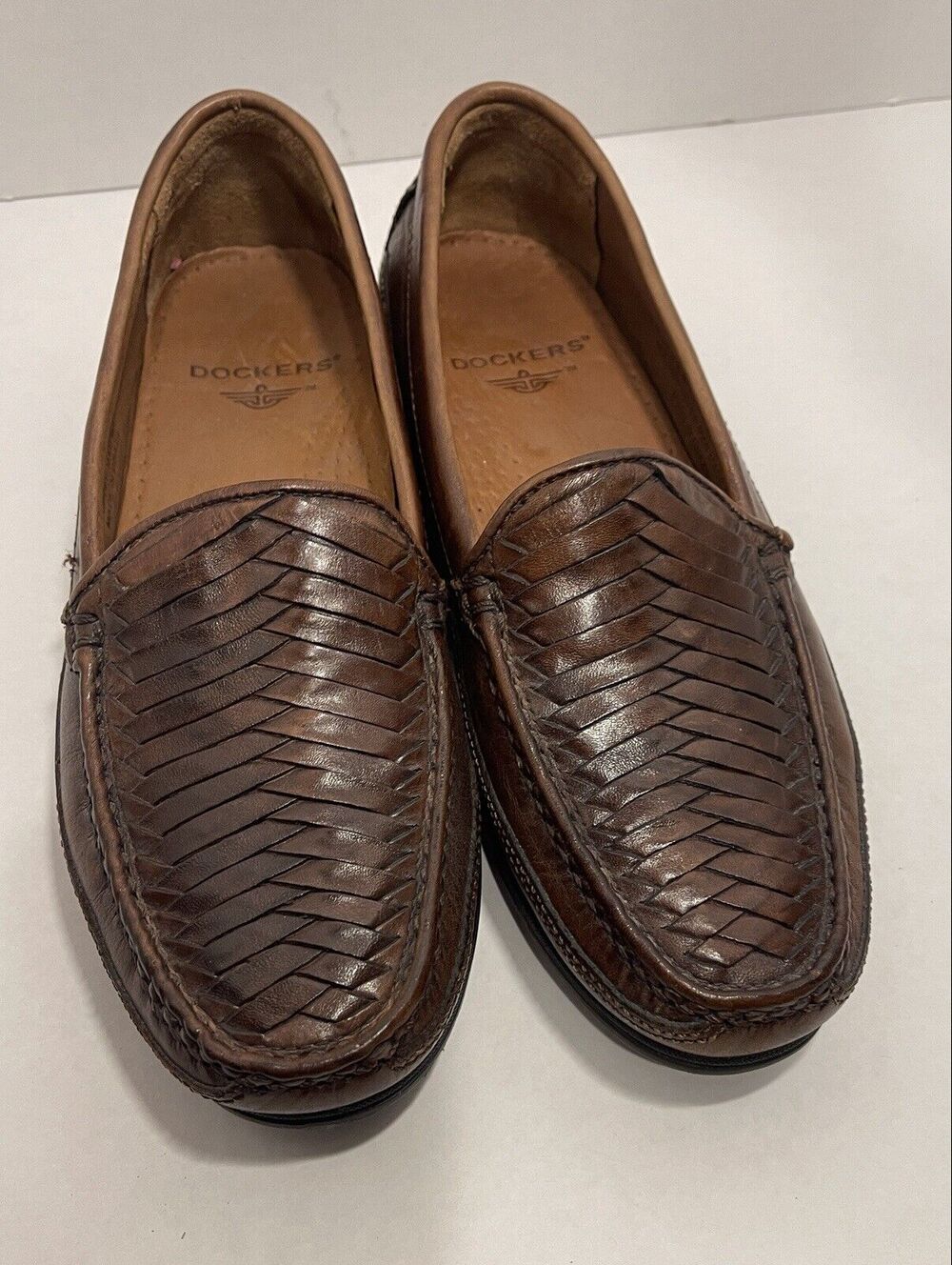 Men Dockers Casual Loafers Brown Leather Size 8.5 D #90-7358 -T2b189pc207